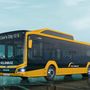 A Volánbusz új MAN Lion's City 12 CNG-jének látványterve. A sárgák vidéki városokba kerülnek majd, talán jövőre. Fotó: Volánbusz