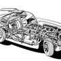 Az 1952-es 300SL szerkezeti rajza