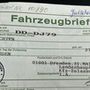 A régi formátumú német forgalmin még látszik a tulaj születési dátuma