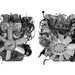 engine comparison, from left: 280 S and 350 SE resp. 350 SEL, 1973