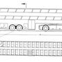 Az eredetileg elképzelt, nyerges buszváltozat műszaki rajza…
