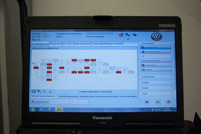 VW AG VAS 6151E a hivatalos neve az új rendszernek, az új Getac már logózva, így kapják meg a szerződött partnerek